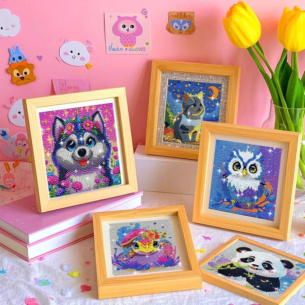 Kit pintura diamante 5d diamond painting 15x15cm. 6u. niños