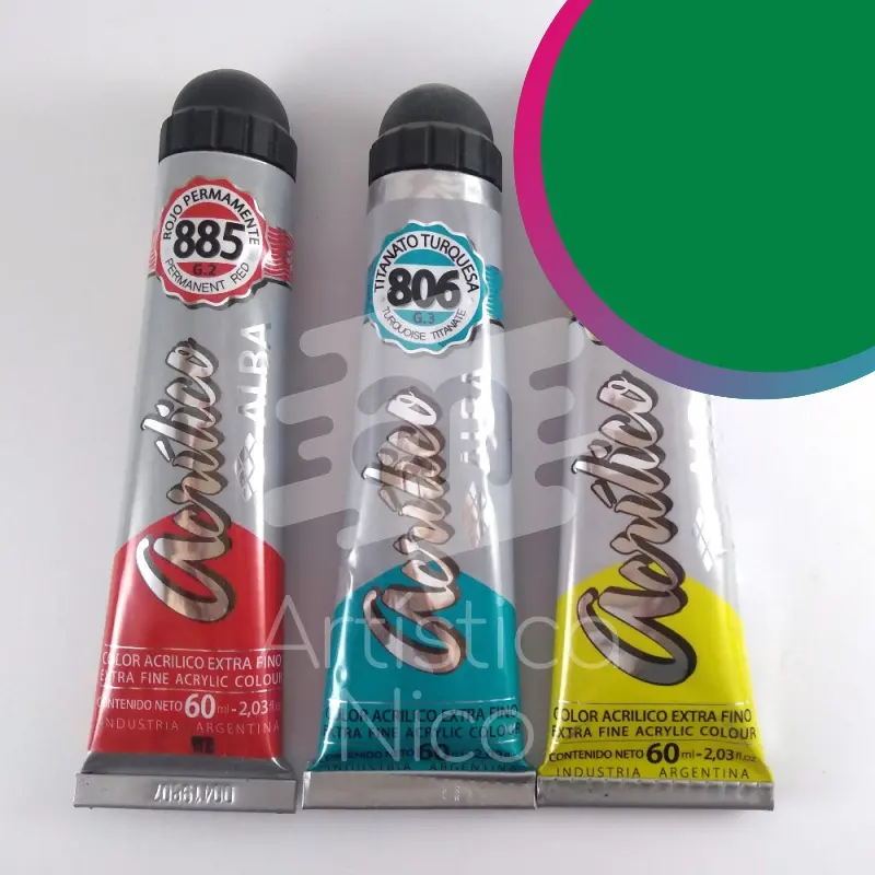 Acrilico extrafino profesional Alba x 60 ml. G4 - Titanato verde 807
