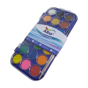 Acuarelas Alba en pastillas estuche x21 colores surtidos
