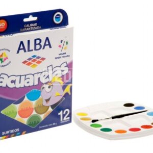 Acuarelas Alba en pastillas estuche x12 colores surtidos