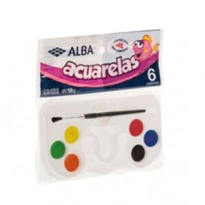 Acuarelas Alba en pastillas estuche x6 colores surtidos