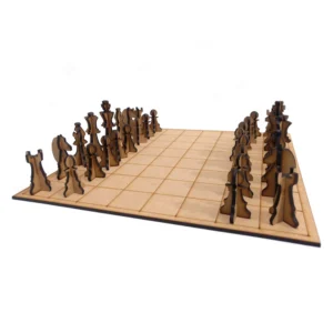 Ajedrez piezas y tablero 30x30 cm. MDF 3mm