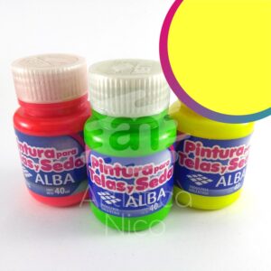 Pintura para telas y seda Alba x 40 ml. - Fluo - Amarillo fluo