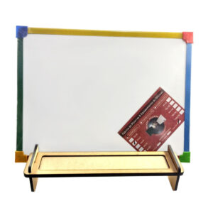 Atril de mesa con pizarra blanca colores 30x40cm. soporte MDF 5mm