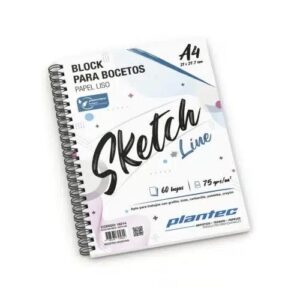 Block anillado Plantec papel blanco liso 75 gr. A4 x60 hojas