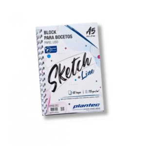 Block anillado Plantec papel blanco liso 75 gr. A5 x60 hojas