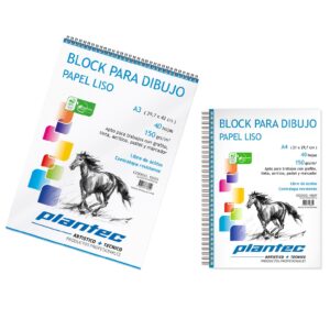 Block anillado superior Plantec papel blanco liso 150 gr. A4 x40 hojas
