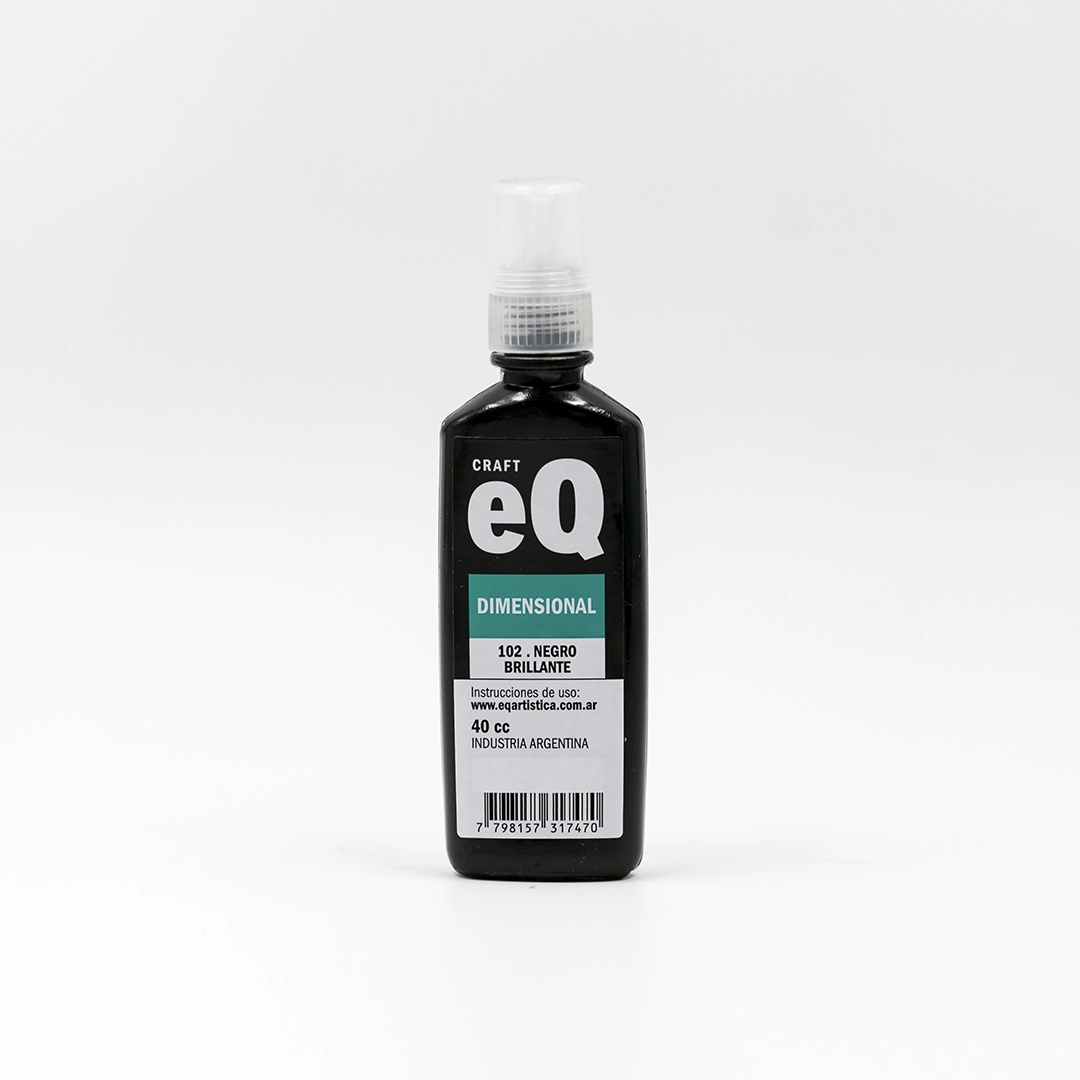Pintura dimensional brillante EQarte 40 cc. - Negro