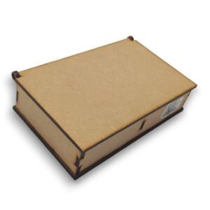 Caja alajero con bisagra 2 divisiones 9x15x3,5 cm. MDF 3mm