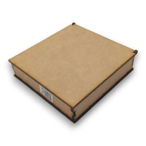 Caja alajero con bisagra 4 divisiones 14x15x3,5 cm. MDF 3mm