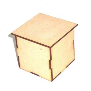 Caja cubo con tapa 6x6x6 cm. MDF 3mm