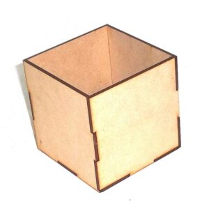 Caja cubo sin tapa 6x6x6 cm. MDF 3mm