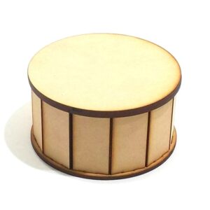 Caja forma redonda grande diametro 20 cm. altura 10 cm. MDF 3mm