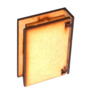 Caja libro comun chica 5x8 cm. MDF 3mm