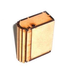 Caja libro con lomo redondo chica 5x7 cm. MDF 3mm