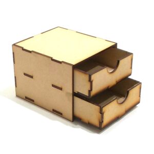 Cajonera de 2 cajones 12x13x10 cm. MDF 3mm