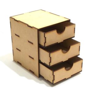 Cajonera de 3 cajones 12x13x14 cm. MDF 3mm