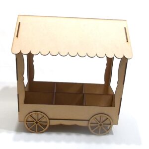 Carro grande con 6 divisiones 20x35x37 cm. MDF 3mm