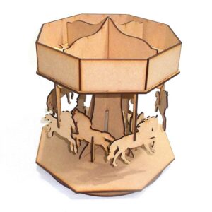Carrusel giratorio diametro 25 cm. altura 26 cm. MDF 3mm
