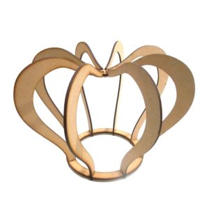 Corona 3D grande ancho 28 cm. altura 20 cm. MDF 3mm