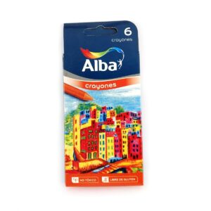 Crayones Alba estuche x6 colores surtidos