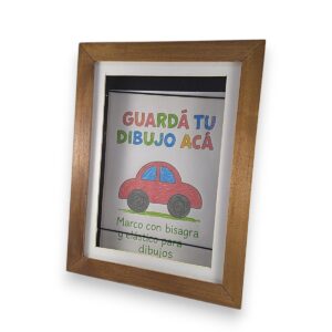 Marco con bisagra para dibujos A4 vidrio y elastico