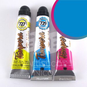 Tempera gouache profesional Alba x 18 ml. G2 - Cyan cromatico 729