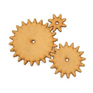 Engranajes para tablero sensorial x3 u. MDF 3mm