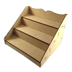 Escalera expositor 3 escalones 30x26 x21 cm. MDF 3mm