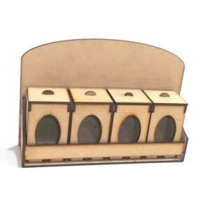 Especiero con vidrio x4 + repisa MDF 3mm