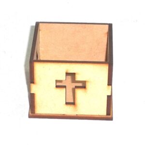 Fanal chico 7x7x5 cm. MDF 3mm - Forma cruz