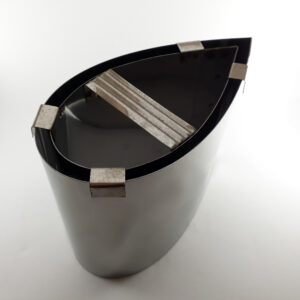 Fanal de acero inoxidable lagrima 21 x 12 cm. alt. 14 cm. V264