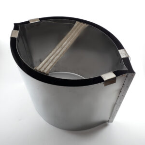 Fanal de acero inoxidable ojo 22 x 17 cm. alt. 16 cm. V268