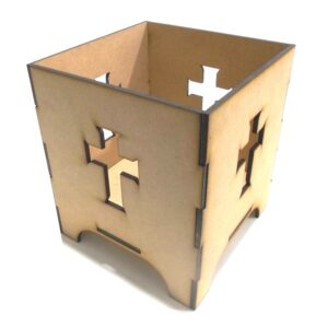 Fanal grande 13x13x15 cm. MDF 3mm - Forma cruz
