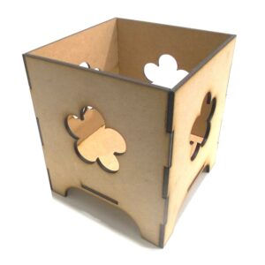 Fanal grande 13x13x15 cm. MDF 3mm - Forma flor