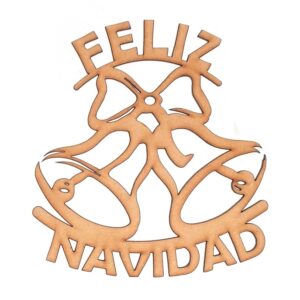 Figura Feliz Navidad campanas MDF 3mm