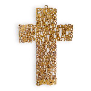 Figura calada cruz Padre Nuestro 30 cm. MDF 3mm