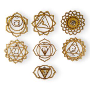Figuras 7 chakras calados 8cm. MDF 3mm