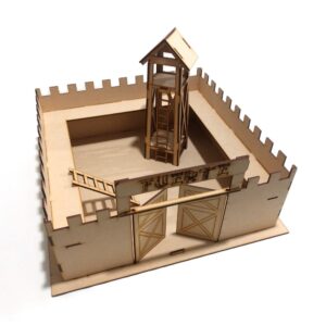 Fuerte con torre y escalera medida base 44x44cm. MDF 3mm