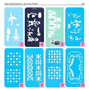 Stencil EQarte grande 14 x 30 cm.