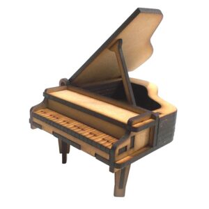 Instrumento 3D decorativo Piano 10x12cm. altura cerrado 6cm. MDF 3mm