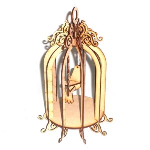 Jaula 3D grande detallada altura 32cm. MDF 3mm