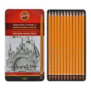 Lapices de grafito Koh I Noor en lata x 12 graduaciones