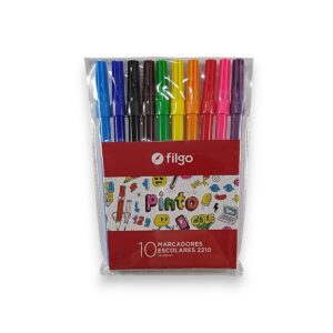 Marcadores fibras escolares Filgo x10 colores