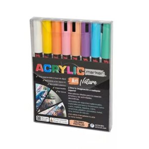 Set marcadores acrilico Plantec Art Nature x8 u. pastel