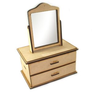 Mini dresuar con espejo y dos cajones MDF 5mm