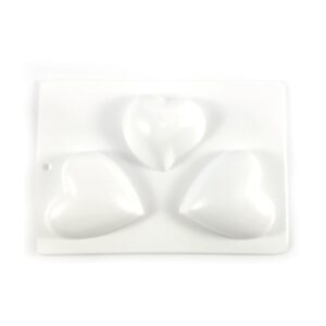Molde plastico blanco para jabones - Tres corazones