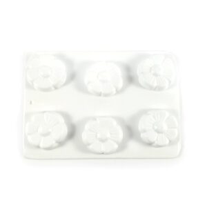 Molde plastico blanco para jabones - Florcitas