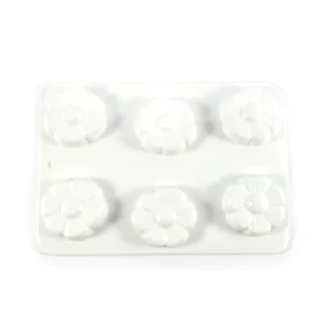 Molde plastico blanco para jabones - Florcitas