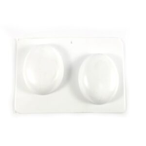 Molde plastico blanco para jabones - Ovalo bombe 6x9cm.